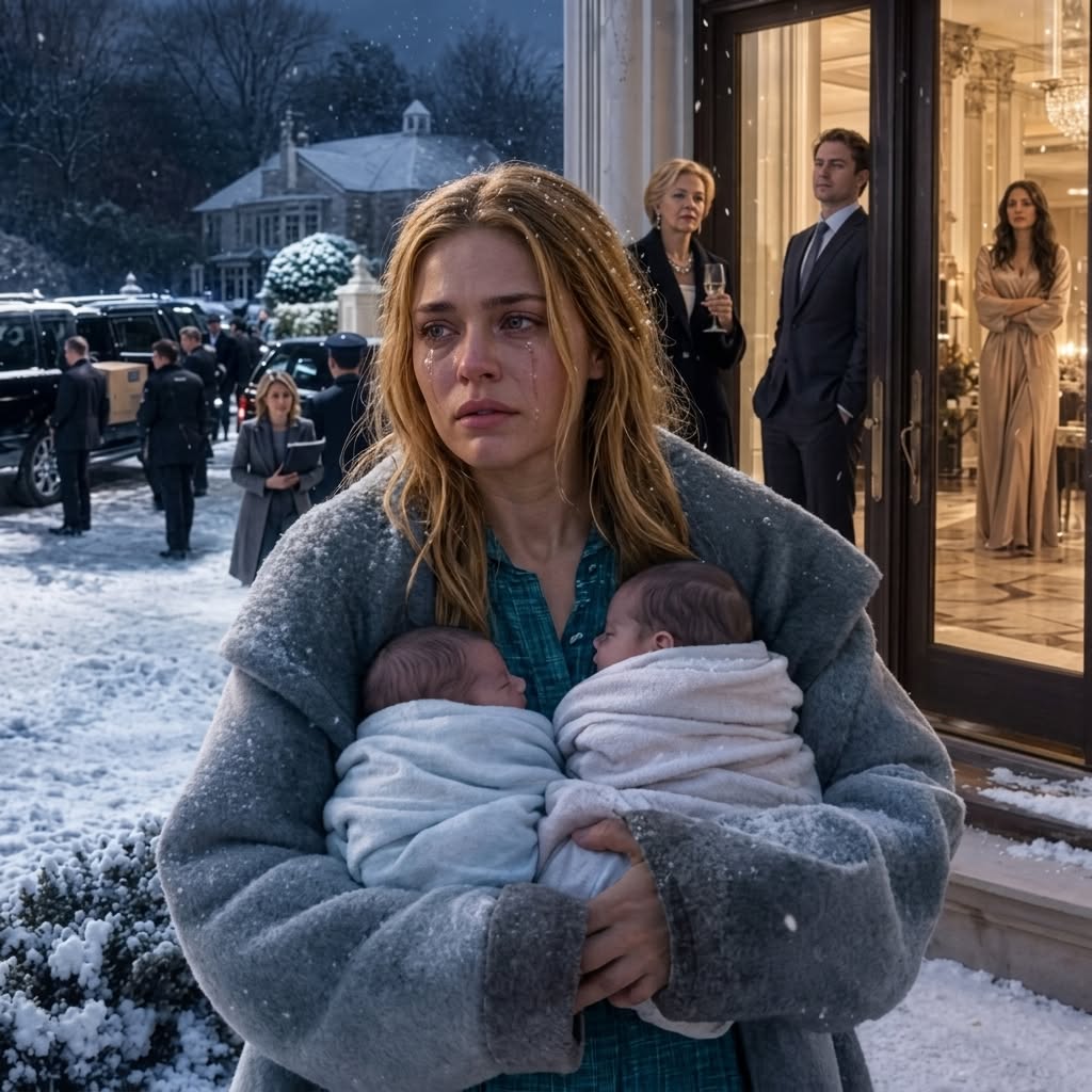 Ten days after I gave birth to twins, my husband pushed me into the snow and locked the mansion door