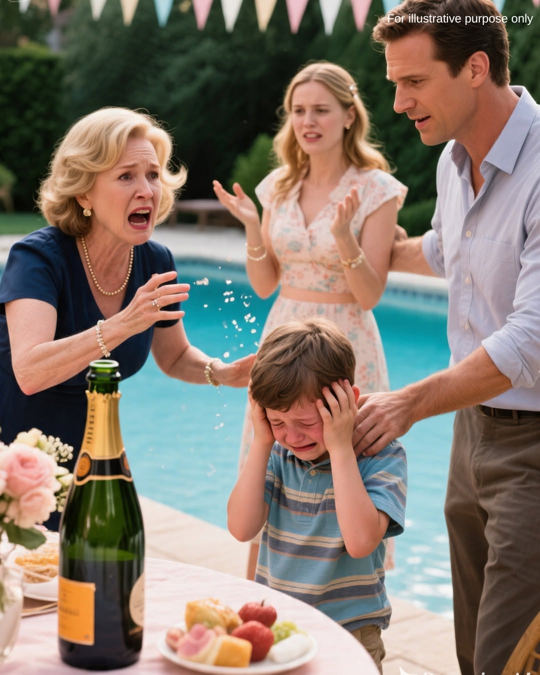 It pierced through the music, the laughter, and the ridiculous string lights my sister had draped across my father’s backyard as though we were all acting in the perfect family movie.