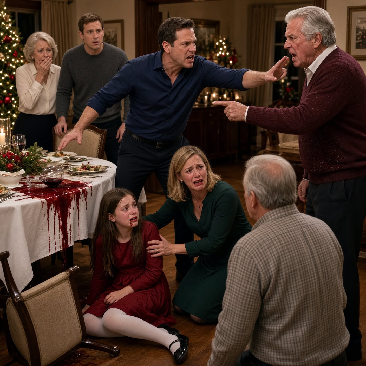 The room froze when my father shoved my twelve-year-old daughter and reminded everyone she was adopted. I answered with four words, and suddenly nobody could stay neutral.
