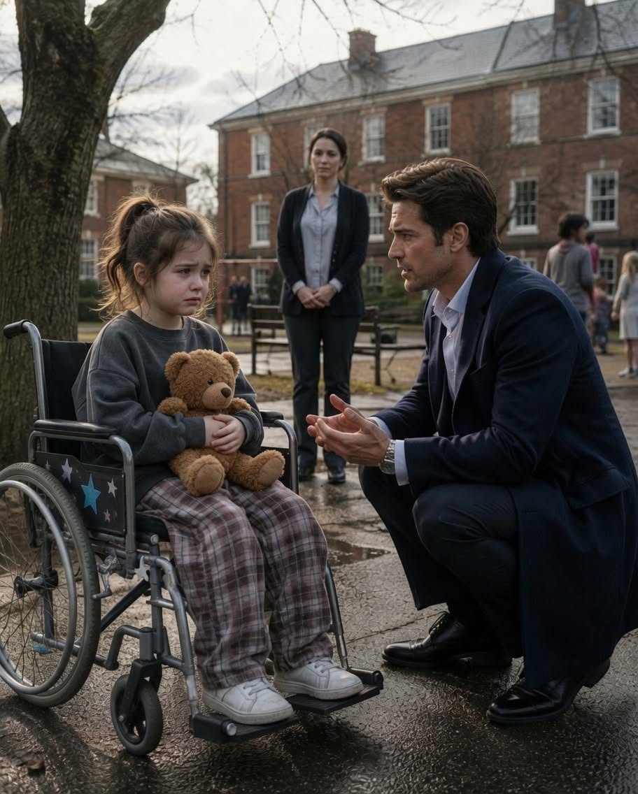 The little girl in the wheelchair looked at the billionaire with eyes too tired for a child and whispered, “Choose someone else.”