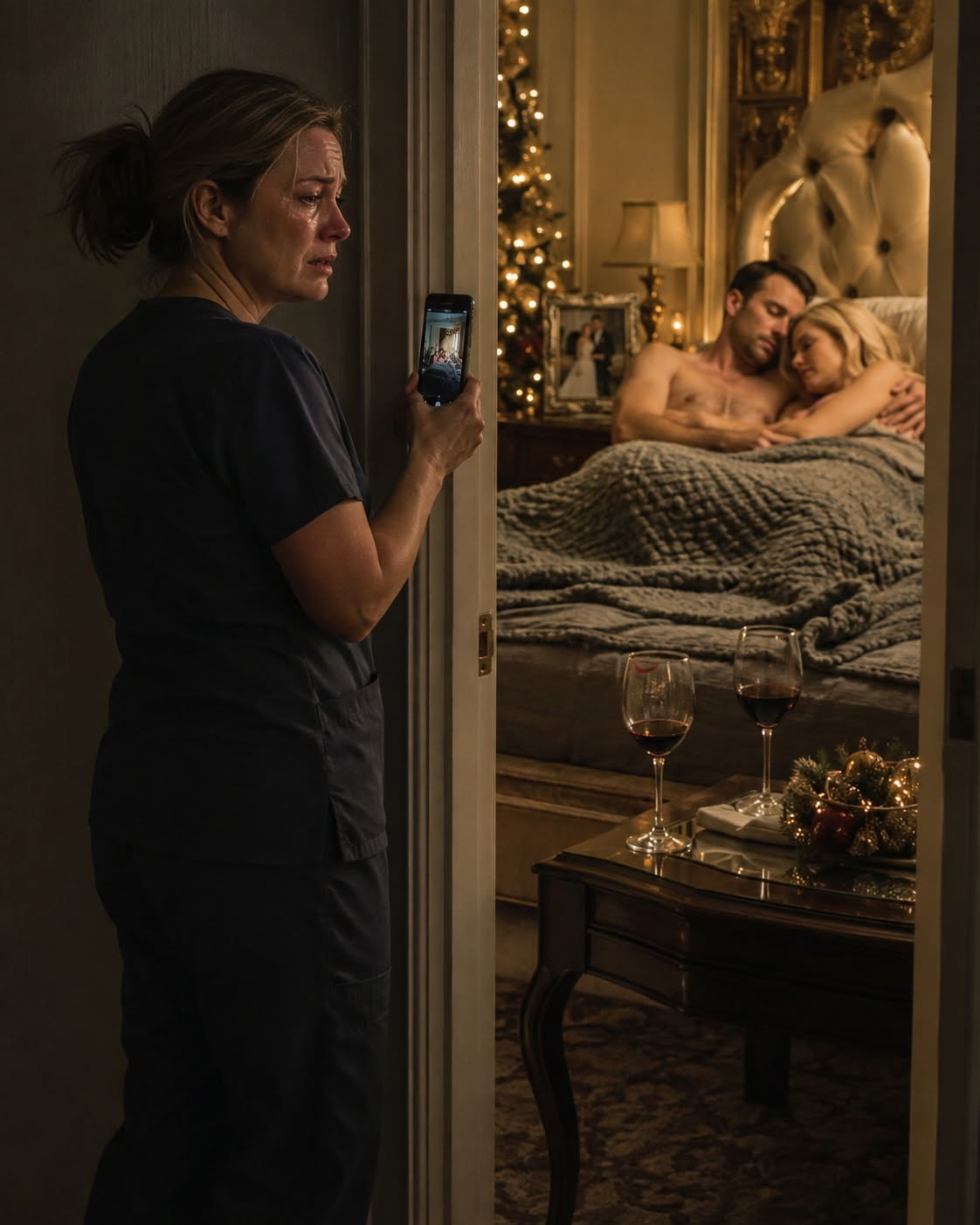Don’t Wake Them.” I Came Home After Midnight and Found My Husband Sleeping With Our Neighbor Beneath My Own Blanket—So I Took Photos, Walked Away Without a Word, and Let Him Wake Up to a Marriage That Was Already Over.