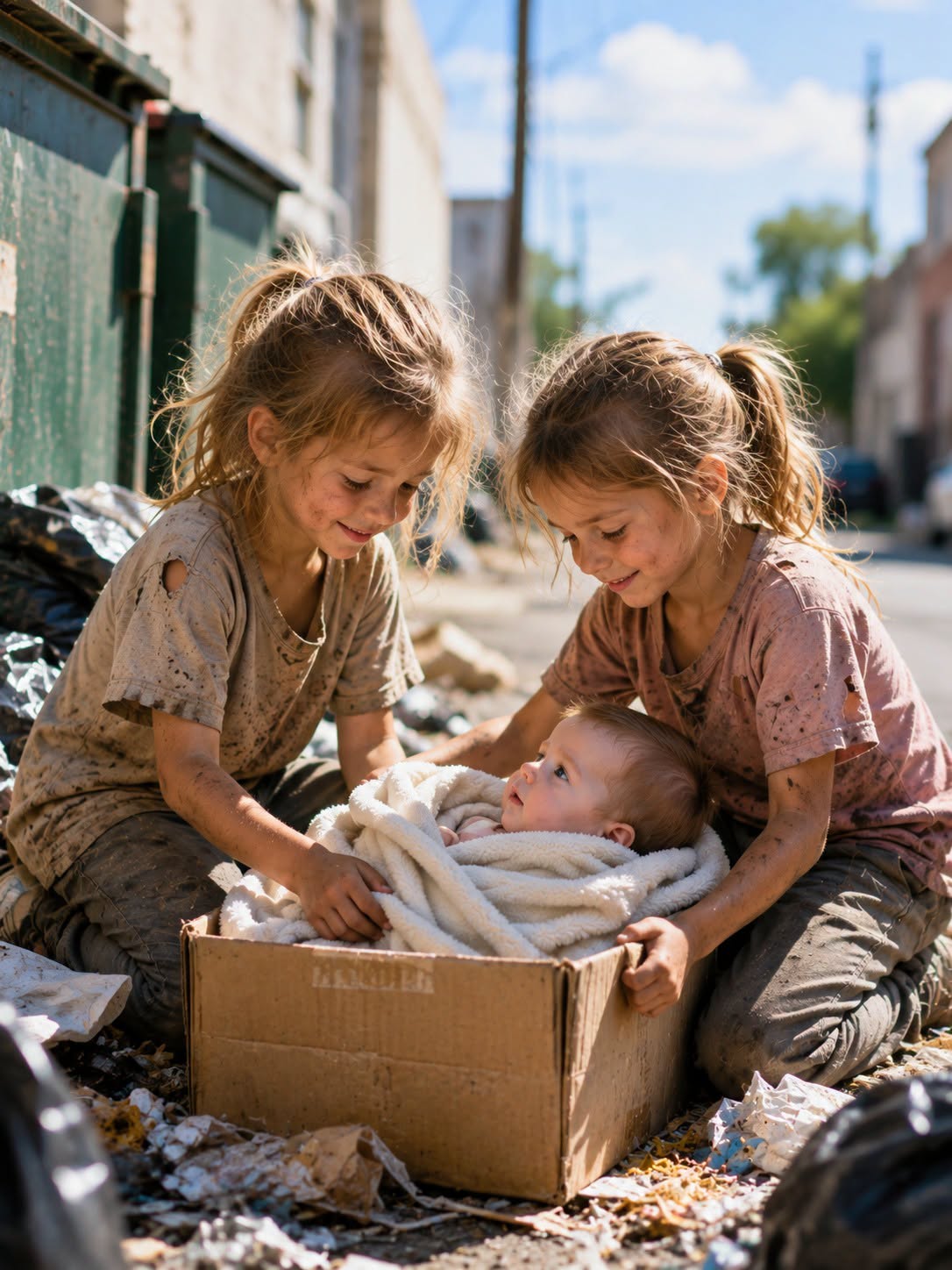 Garbage-Picking Twins Rescue an Abandoned Baby — Not Knowing He's a Billionaire's Son...