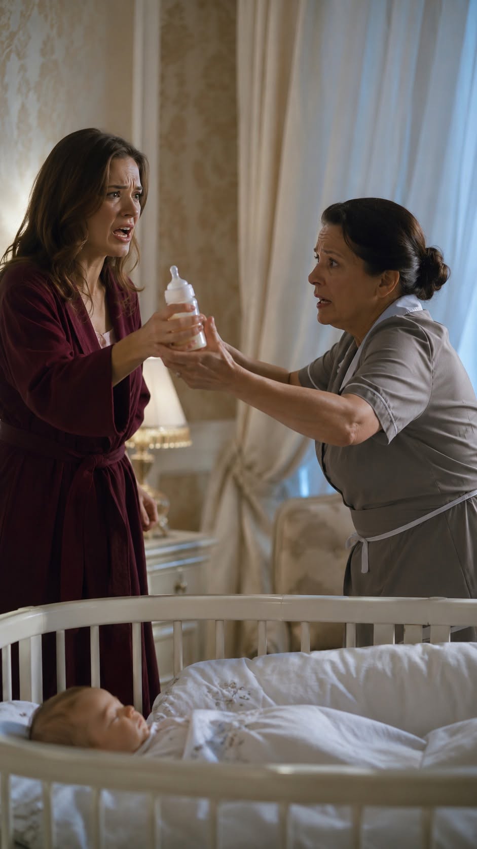 The nanny knocked the bottle out of the mother’s hands just one second before she could give it to her baby. A minute later, everyone saw something on the floor that left the homeowner speechless