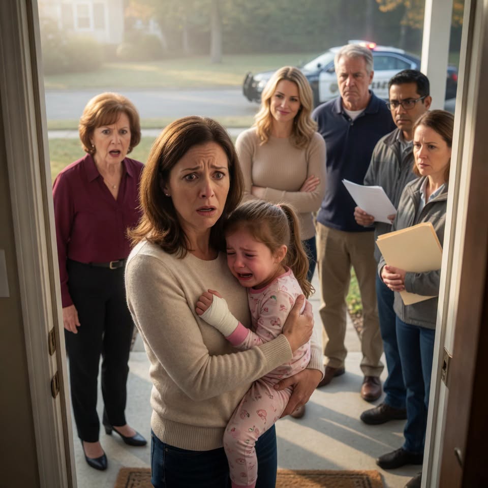 I found my four-year-old daughter sobbing with a broken hand while my sister laughed. By morning, my entire family was at my door with CPS, claiming I was the one who hurt her.