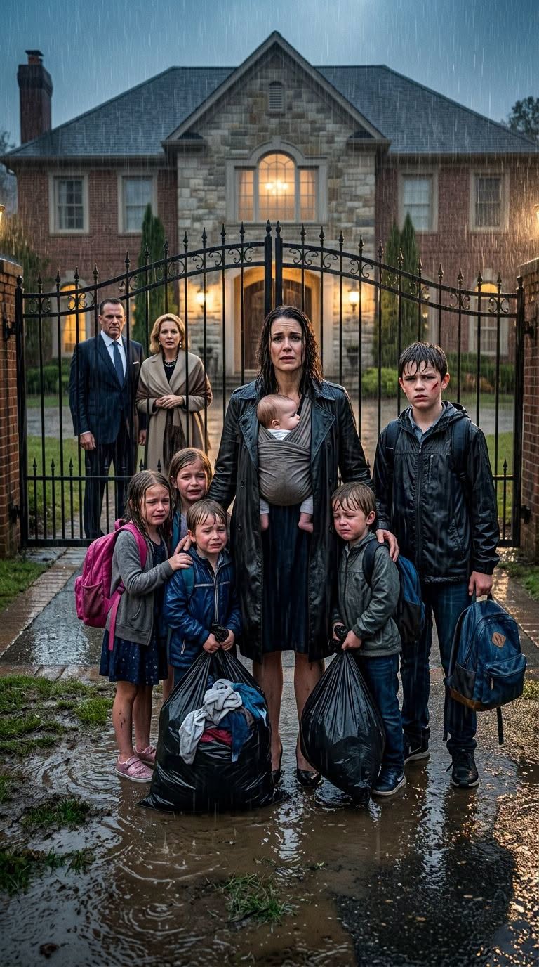 My father-in-law threw me and my six children out into the pouring rain, shouting, “Only real bl00d belongs in this house.