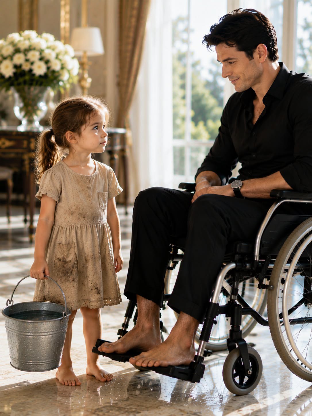 “I'll Wash Your Feet and You'll Walk,” Little Girl Told the Paralyzed Billionaire-He Smiled