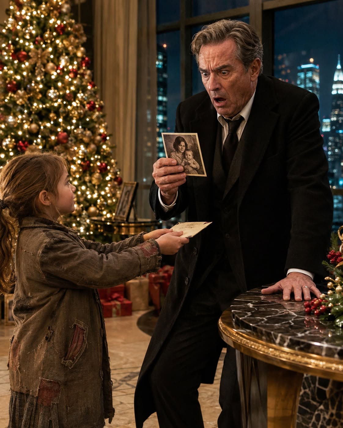 A POOR GIRL HANDS A CHILDLESS MILLIONAIRE AN ENVELOPE ON CHRISTMAS — HE FAINTS AFTER READING IT