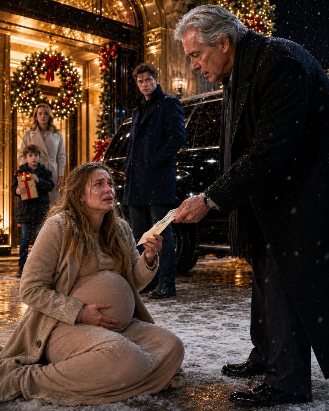 ON CHRISTMAS EVE, A MILLIONAIRE HELPS A PREGNANT WOMAN — WHAT HE LEARNS NEXT DAY SHOCKS HIM