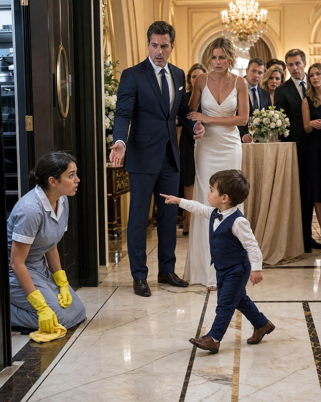 The ballroom at the Hawthorne estate looked flawless under the crystal chandeliers. Champagne moved from tray to tray, investors and socialites traded easy laughter, and Ethan Hawthorne stood in the middle of it all with the life everyone assumed he had earned.