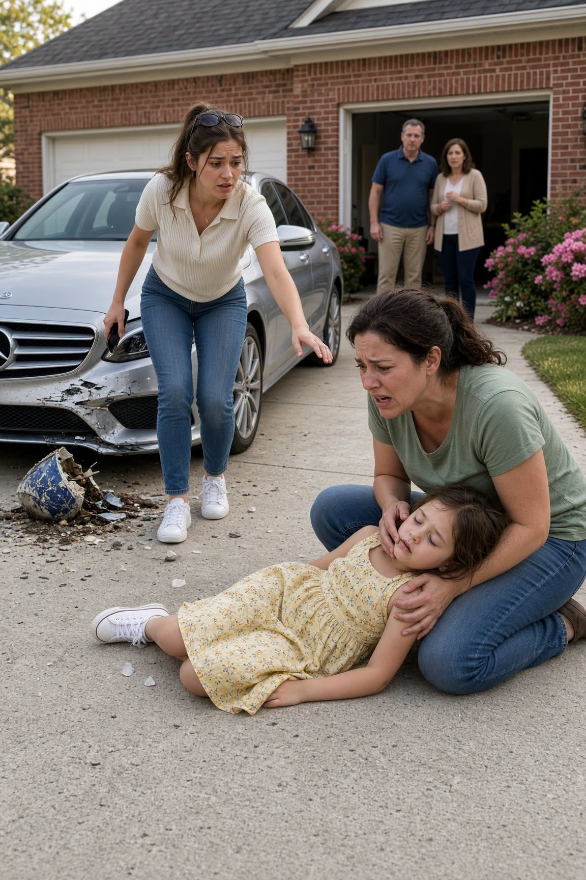 My sister ran over my six-year-old daughter in my parents' driveway, and everyone rushed to comfort her because her Mercedes got dented.