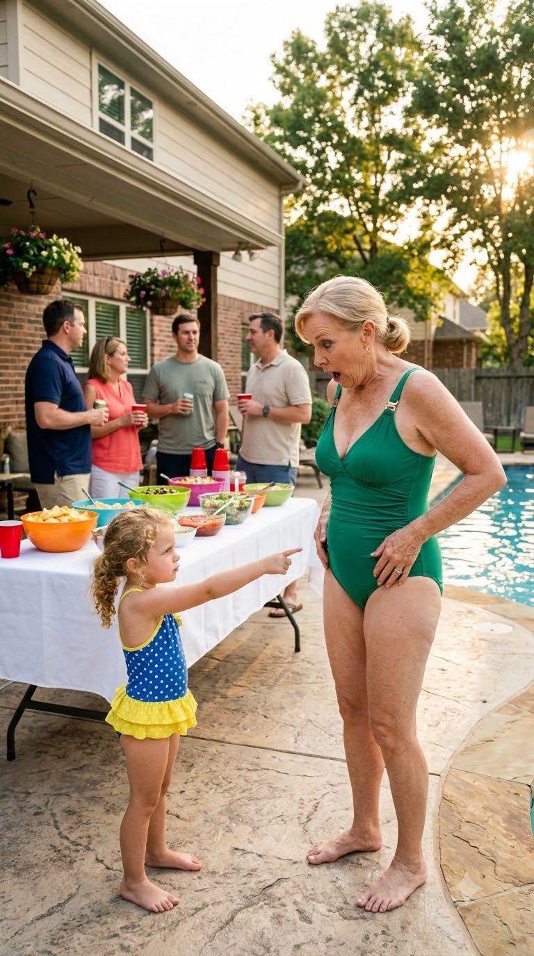 At my daughter’s third birthday pool party, she suddenly pointed toward my stepmother and shouted, “Daddy’s in there.”