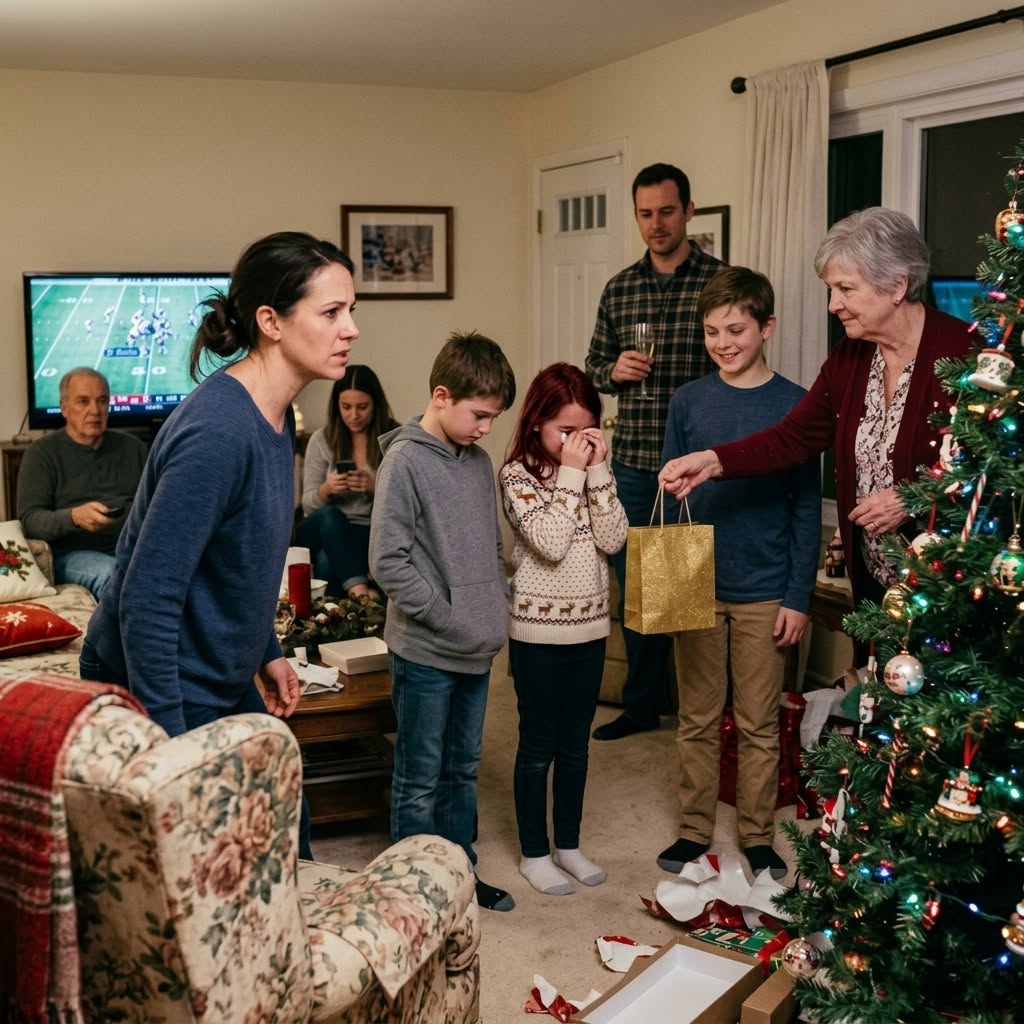 On New Year’s Eve, my mother handed presents to every grandchild in the room except mine.
