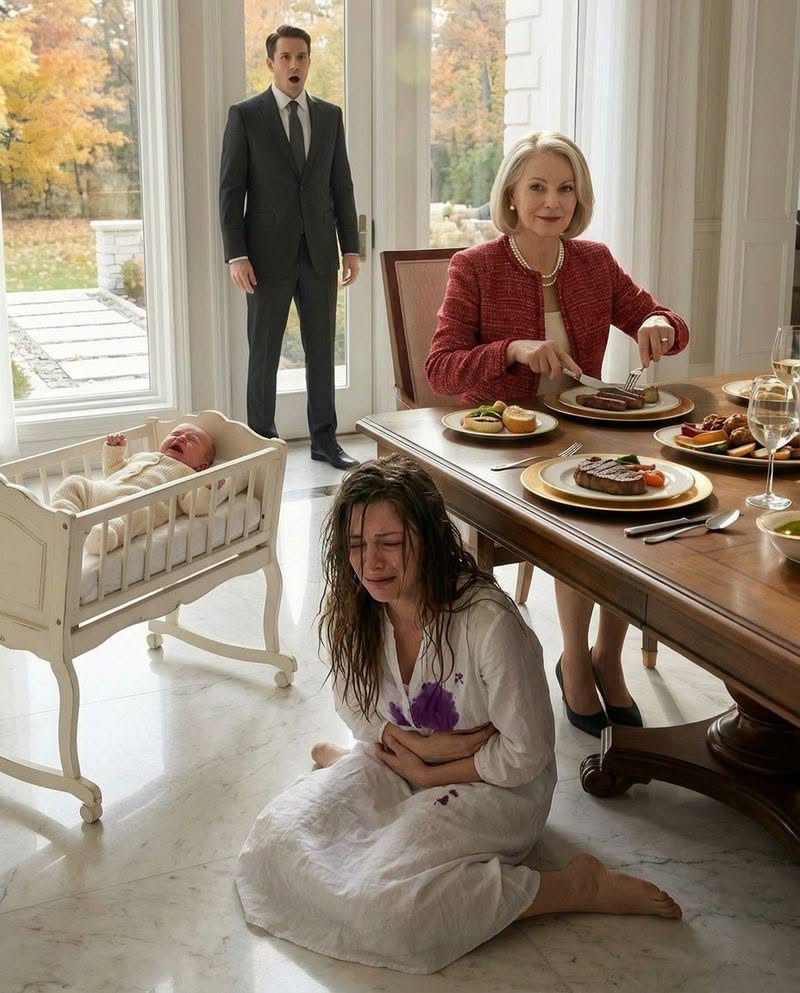 "My wife collapsed from exhaustion while our baby cried desperately nearby… and my mother, sitting only a few steps away, kept eating as if nothing had happened