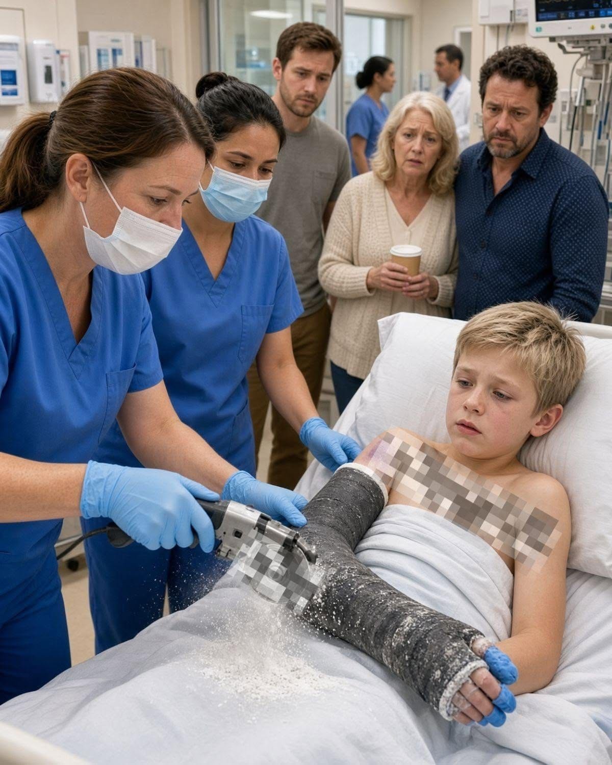 An eight-year-old boy was brought into my ER with a cast that had been on for nearly a month and a fever high enough to alarm me, yet his mother kept insisting he was only coming down with the flu