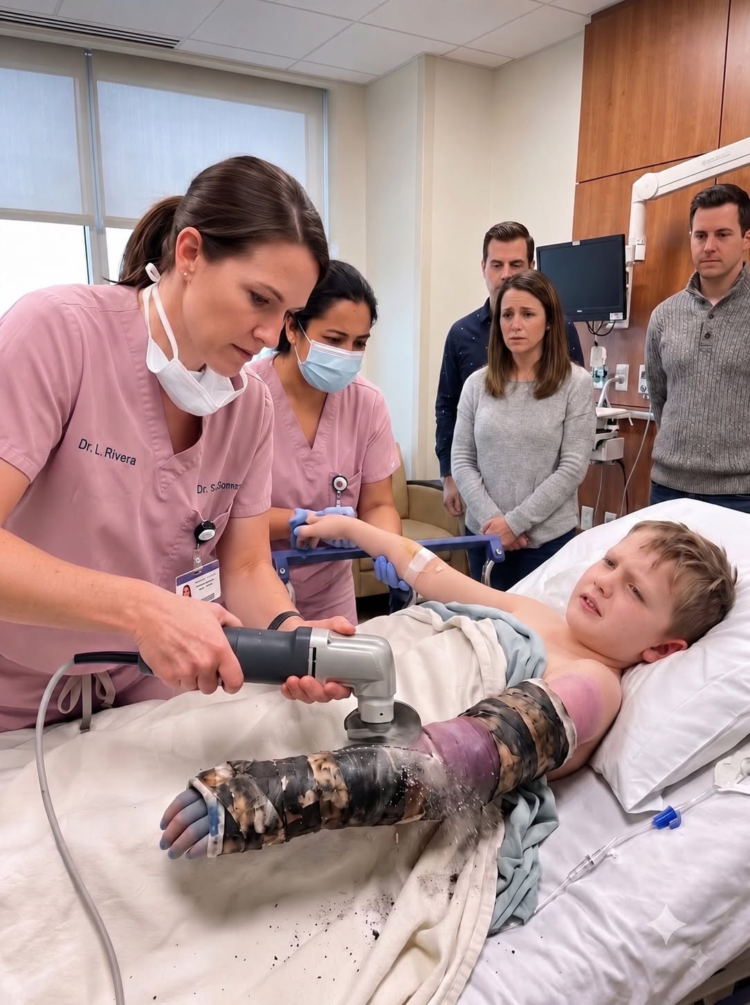 An eight-year-old boy came into my ER with a 103.8-degree fever, purple fingers, and a month-old cast that smelled like something was rotting underneath it