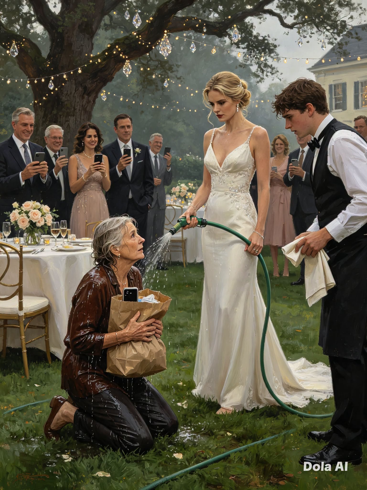 The first thing my future daughter-in-law did when she saw me was spray freezing water across my face and call me a beggar in front of thirty guests.