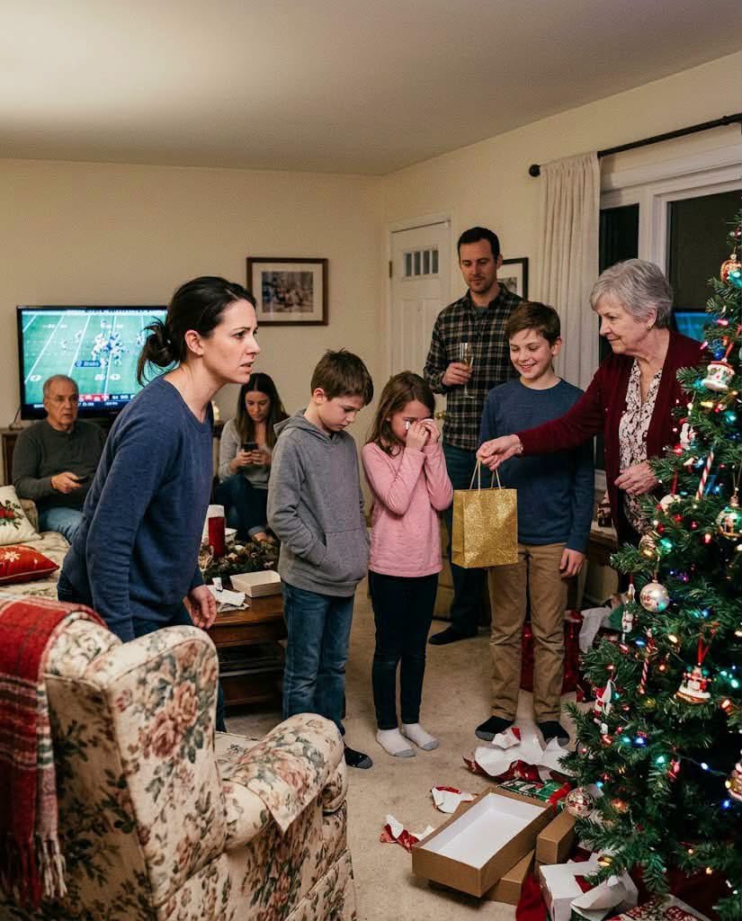 On New Year’s Eve, mom gave presents to every grandchild except mine, so I quietly left and said never to invite us again—then at 6:00 a.m. on January 1, my family’s “new year’s gift” arrived at their door...