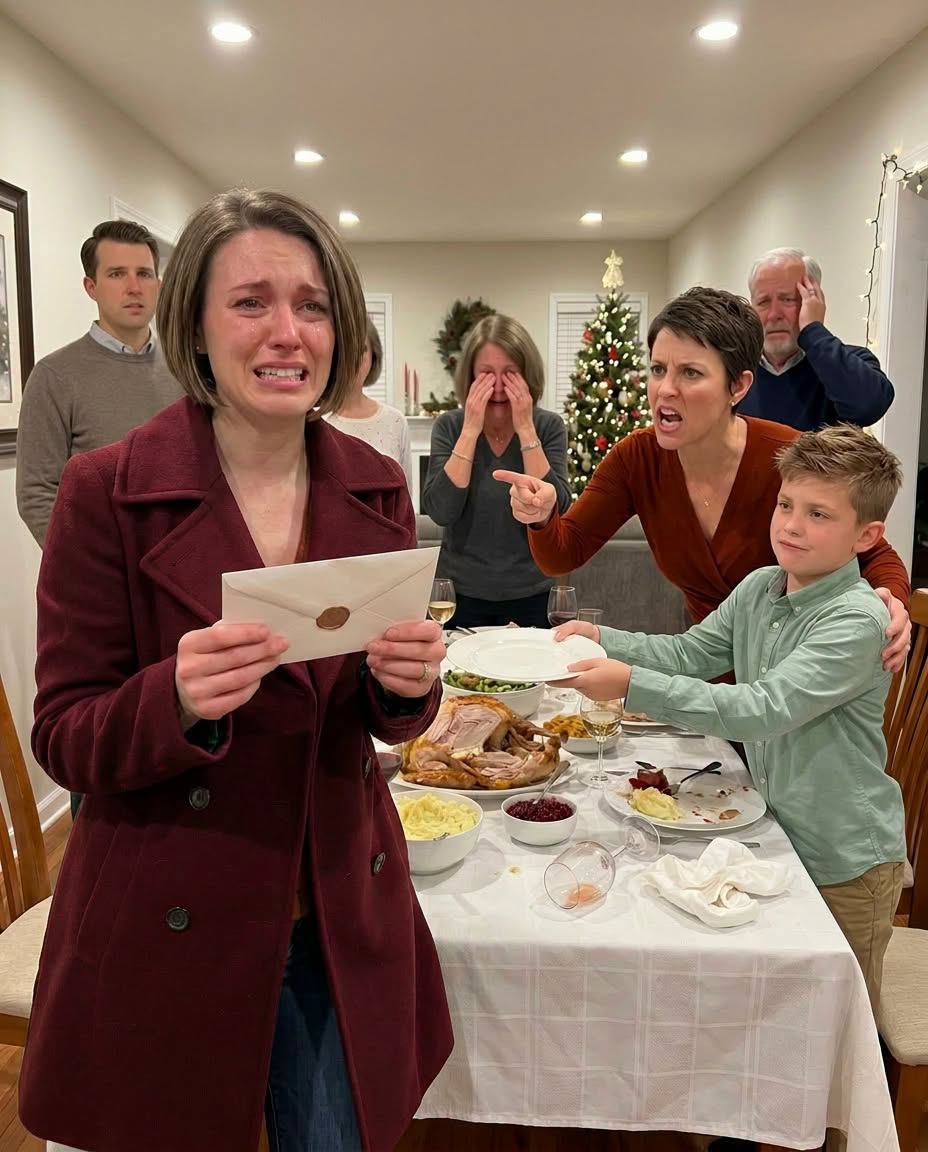 At Christmas dinner, my sister’s kid shoved his plate toward me and said, “Mom says you should serve, not eat.