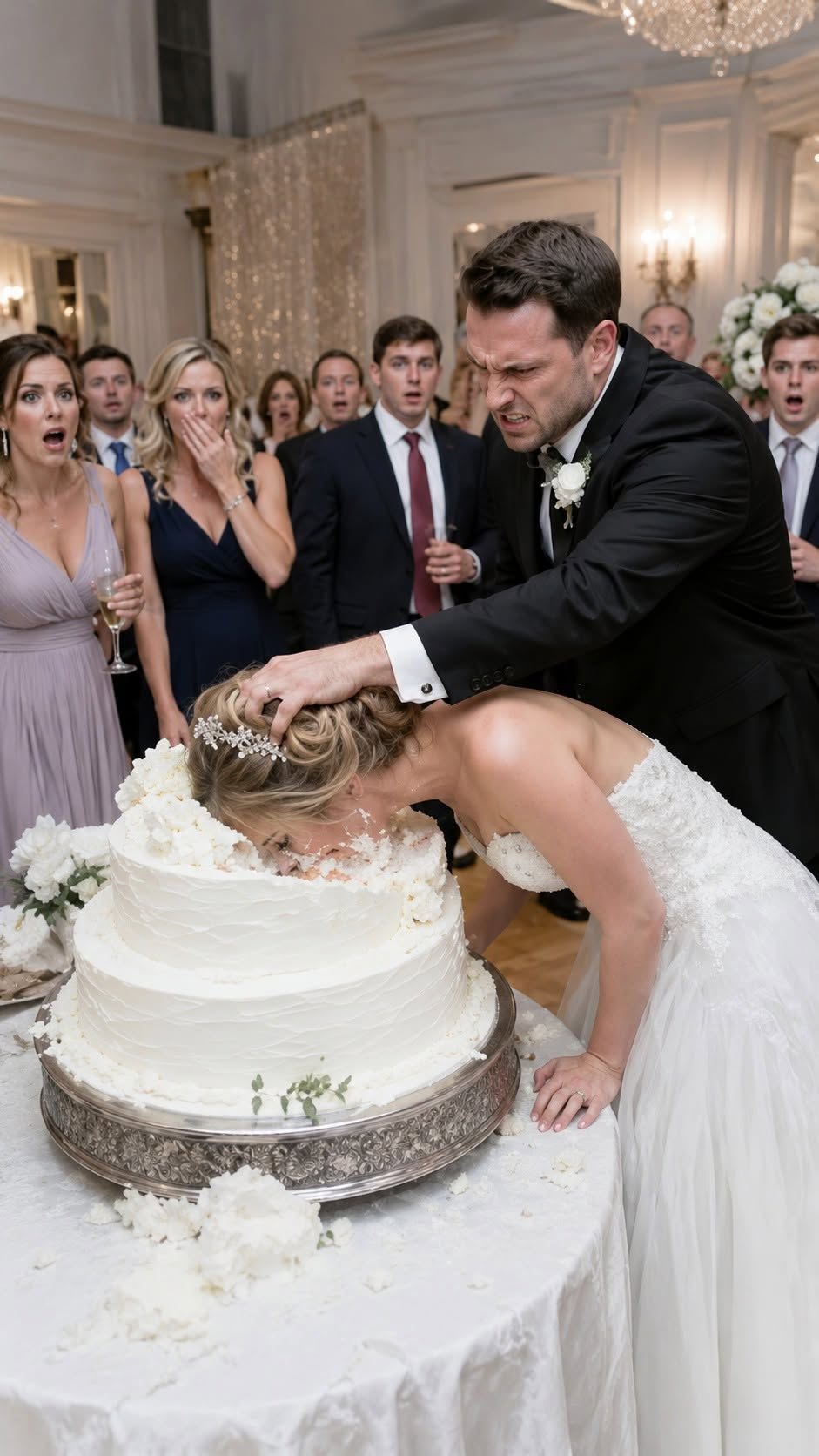 The first piece of our wedding cake never reached my mouth. Without warning, Grant grabbed the back of my neck and shoved my face hard into three tiers of buttercream