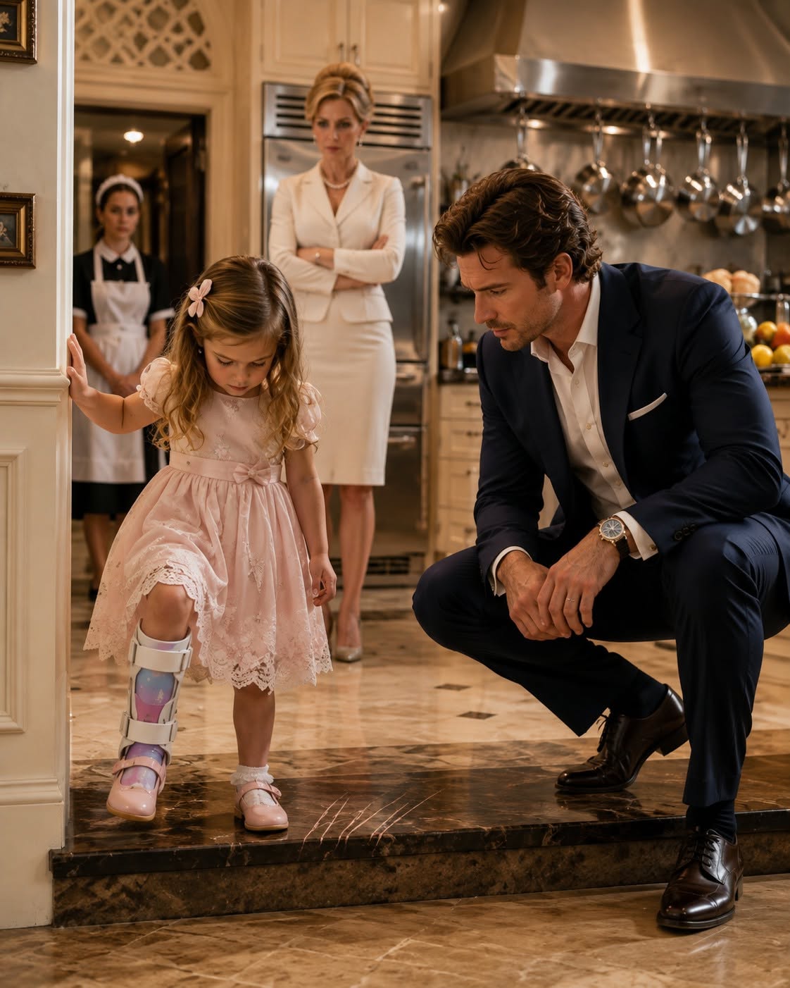 New The mafia boss walked into his kitchen looking for missing money and found his housekeeper’s four-year-old daughter apologizing for scratching the marble with her leg brace.