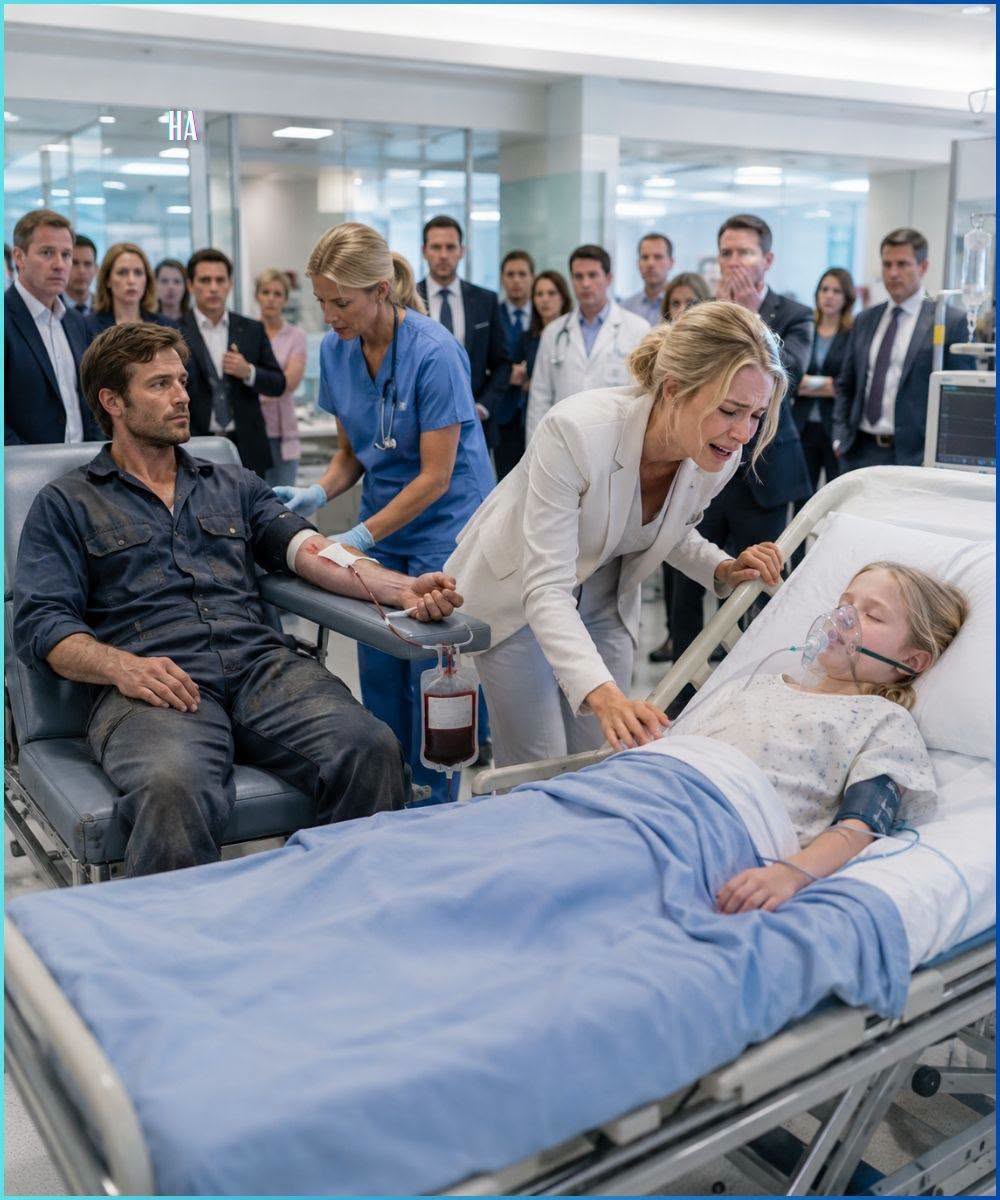 He Gave Blood to Save the CEO’s Daughter, and Then She Realized He Was the Janitor She Had Humiliated in Front of Everyone