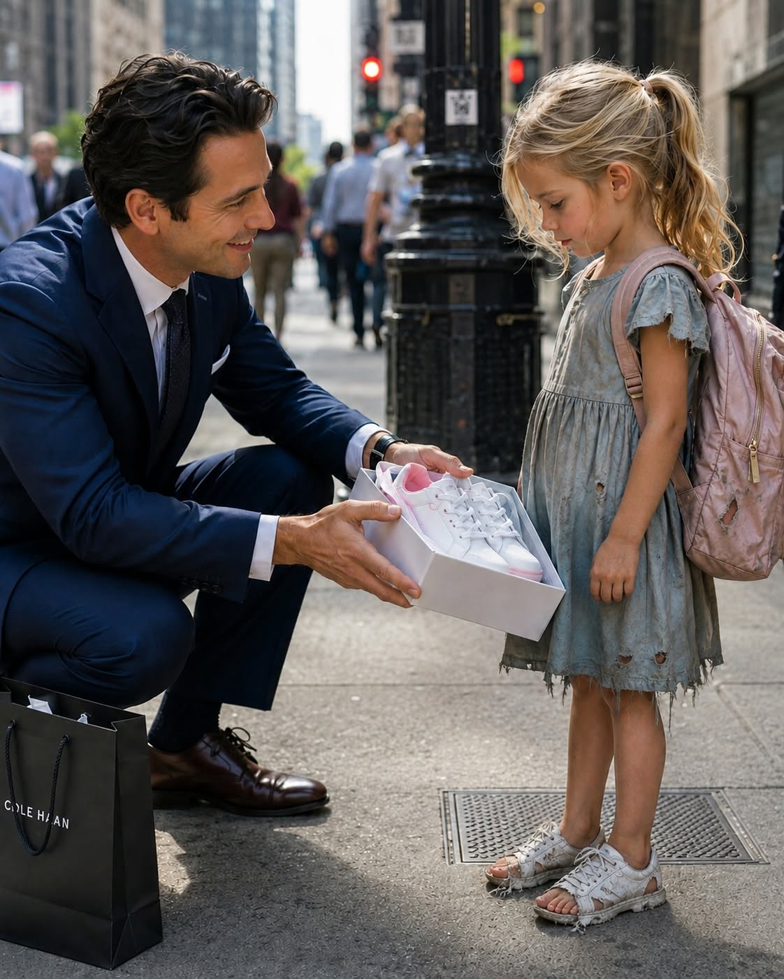 A little girl with shoes falling apart stopped me on a crowded Chicago sidewalk and asked for something that cost only $45