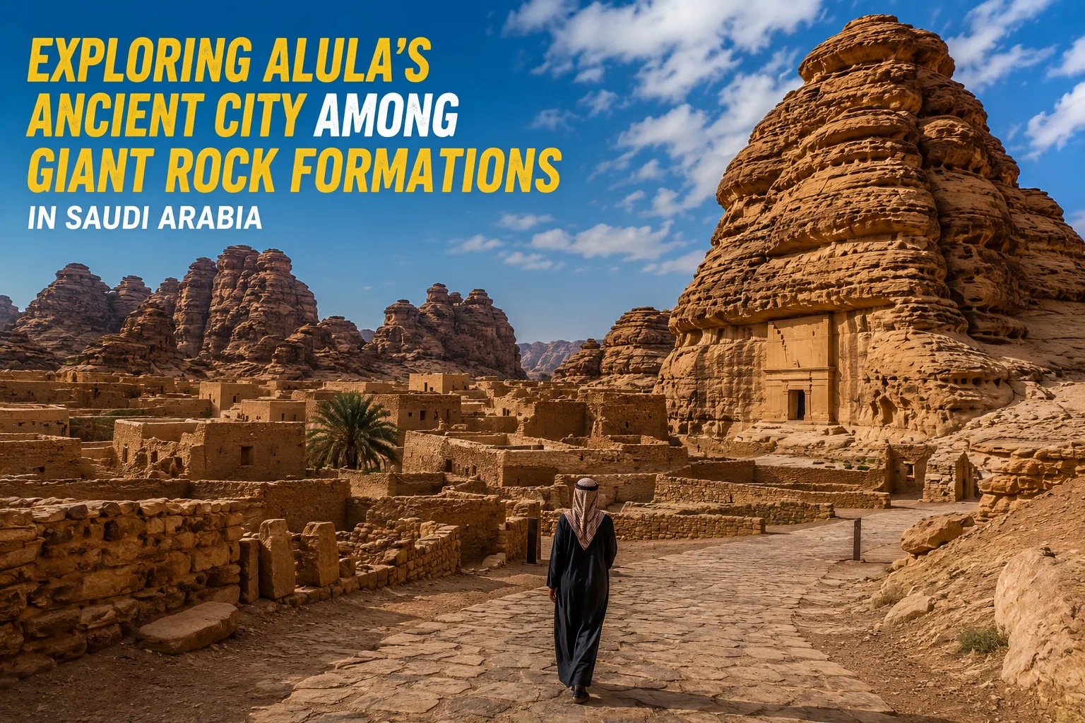 Exploring AlUla’s Ancient City Among Giant Rock Formations in Saudi Arabia