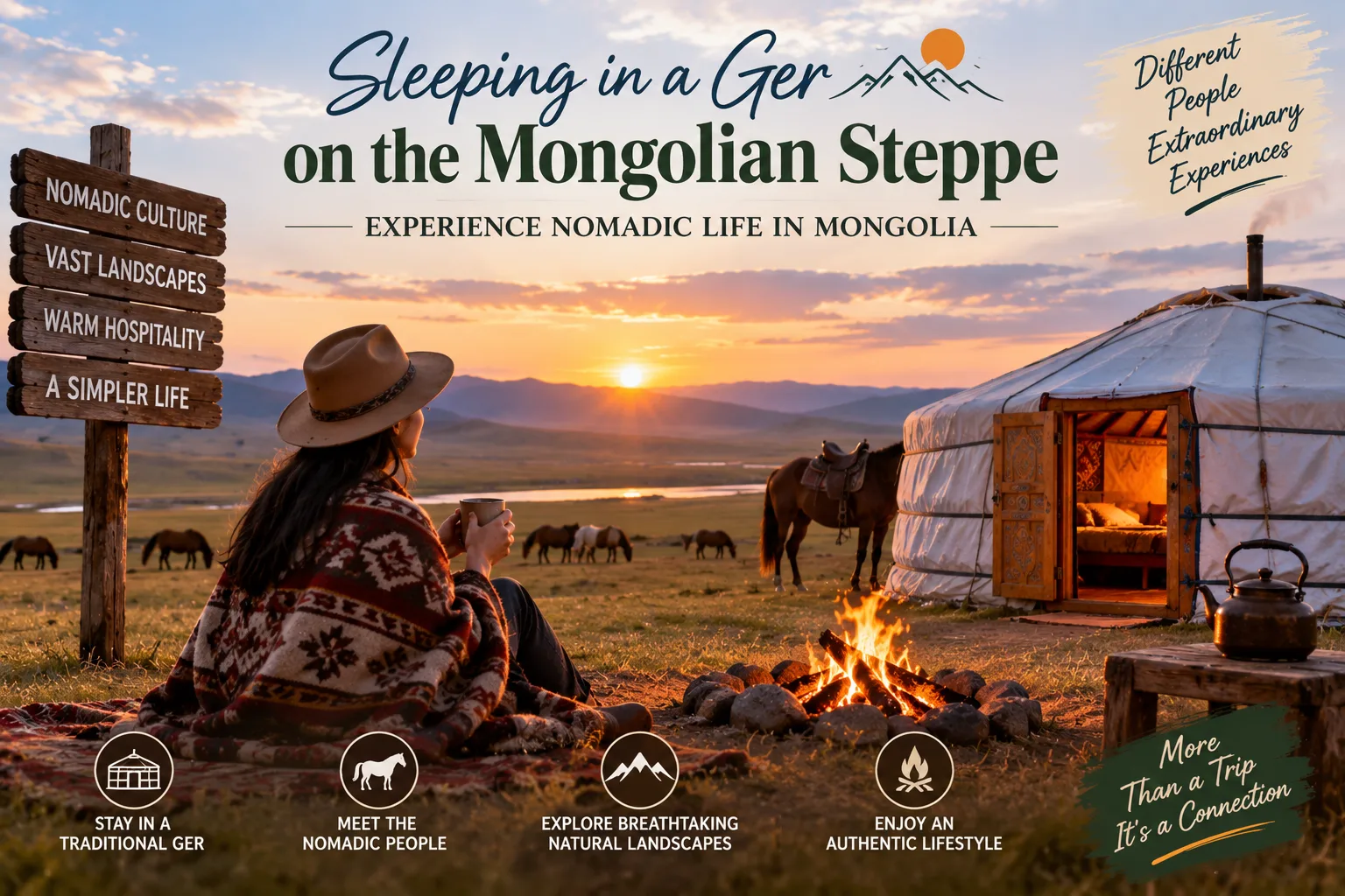 Sleeping in a Ger on the Mongolian Steppe: Experience Nomadic Life in Mongolia