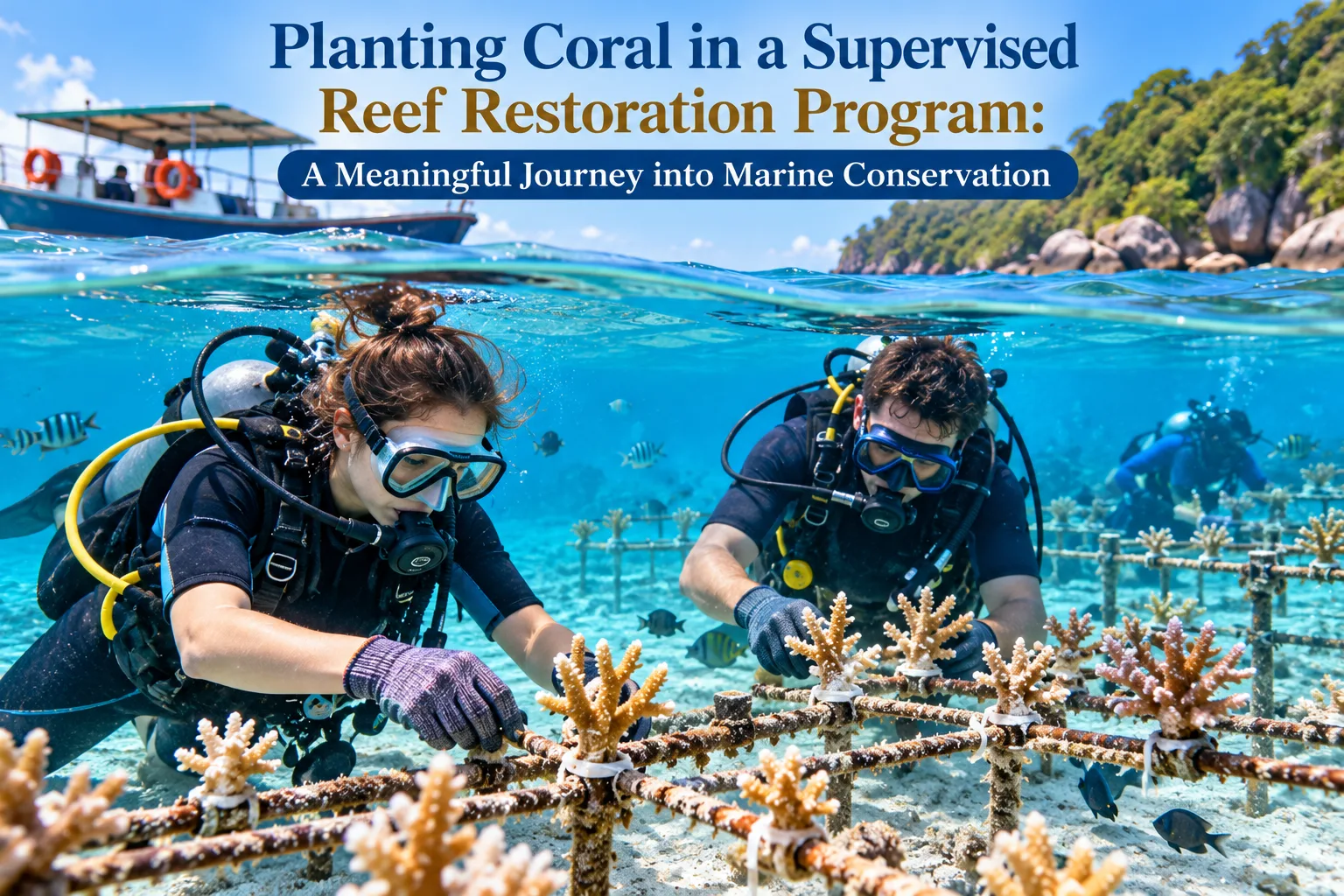 Planting Coral in a Supervised Reef Restoration Program: A Meaningful Journey into Marine Conservation