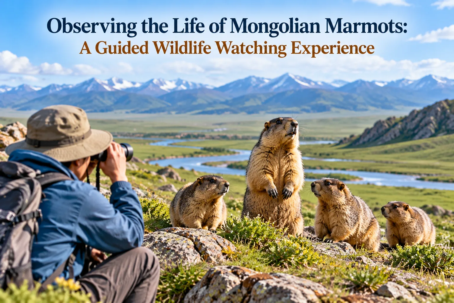 Observing the Life of Mongolian Marmots: A Guided Wildlife Watching Experience