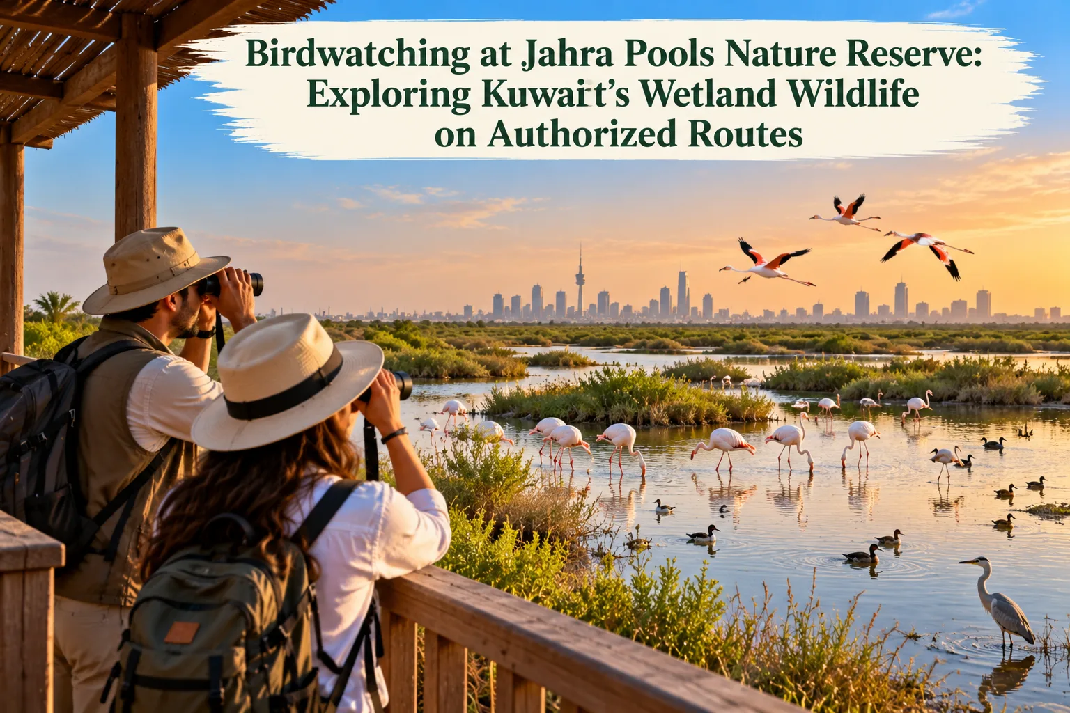 Birdwatching at Jahra Pools Nature Reserve: Exploring Kuwait’s Wetland Wildlife on Authorized Routes
