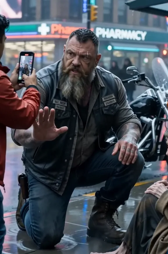 THE BIKER WHO CRIED OVER A HOMELESS WOMAN’S SCAR