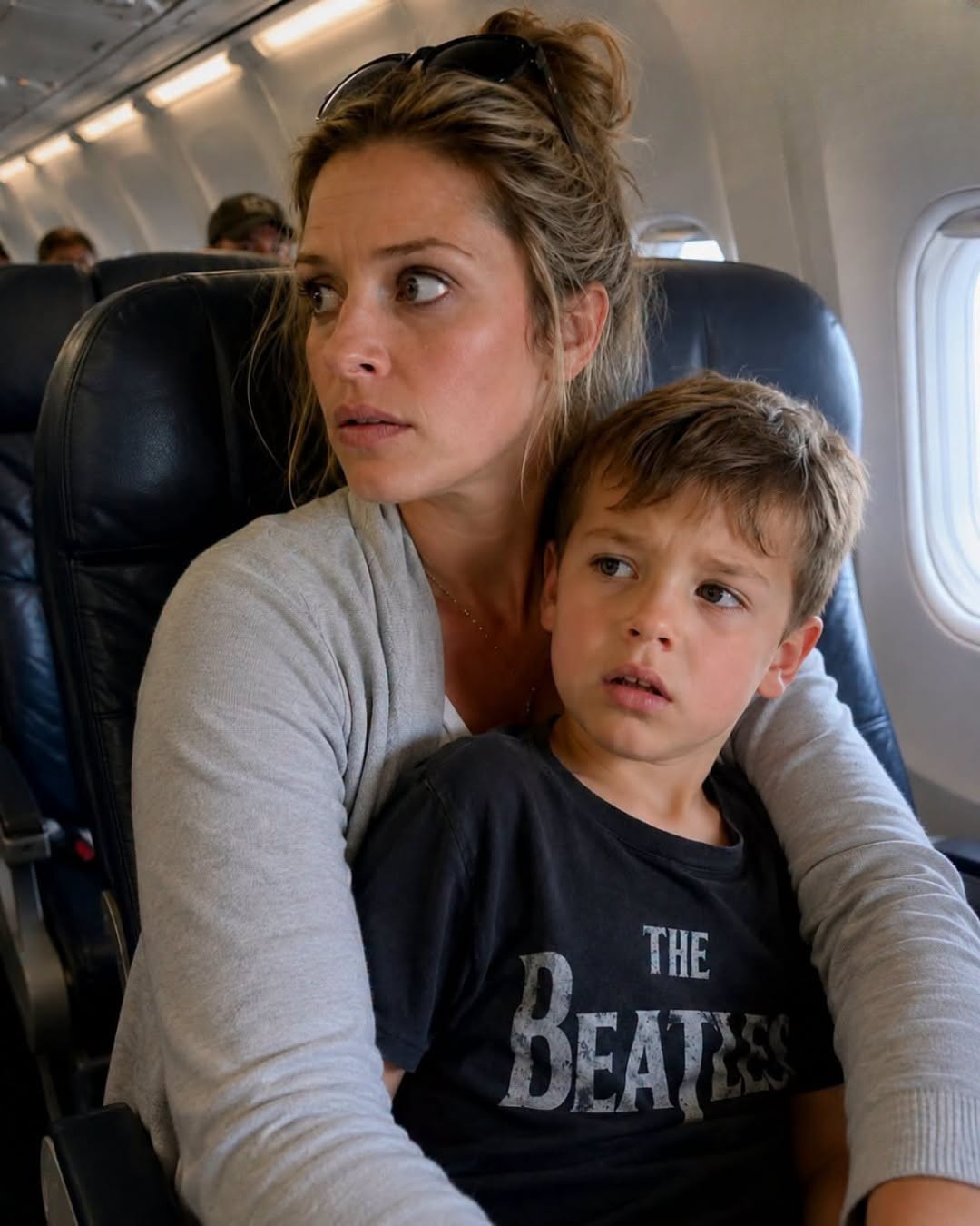 MY 7-YEAR-OLD SON AND I SURPRISED HIS PILOT DAD ON A FLIGHT—UNTIL HE SPOKE OVER THE INTERCOM AND CALLED ANOTHER WOMAN'S NAME, IGNITING A FIRESTORM OF SECRETS!