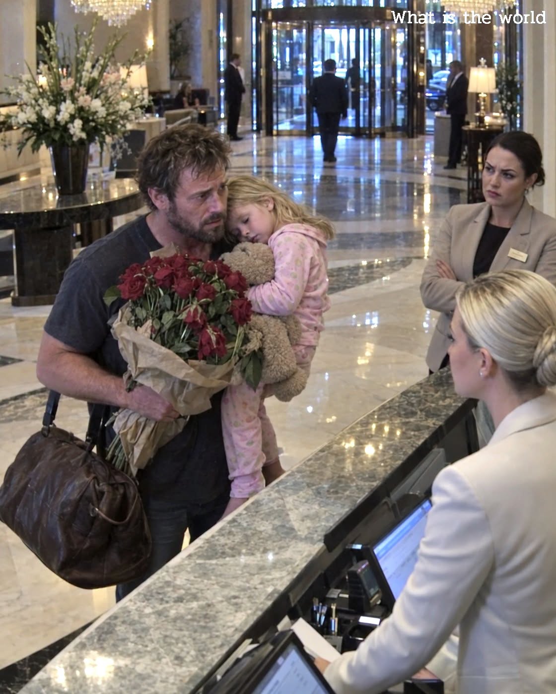 BILLIONAIRE OWNER DISGUISED AS HOMELESS MAN BRINGS AROROGANT HOTEL DESK CLERKS TO THEIR KNEES AFTER THEY TRY TO KICK OUT HIS MOTHERLESS DAUGHTER—UNTIL A SHOCKING REVELATION DESTROYS THEM FOREVER!