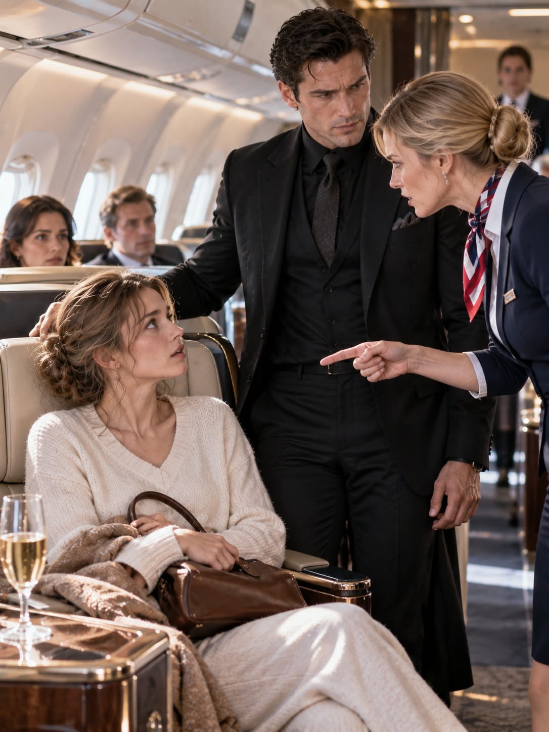 SNOBBY WOMAN TRIES TO KICK A SLEEP DEPRIVED GIRL OUT OF FIRST CLASS—UNTIL THE TERRIFYING MAFIA BOSS WALKS IN AND CALLS HER HIS WIFE!