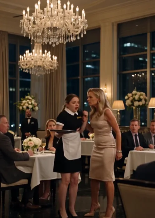She ripped the waitress’s dress in front of everyone