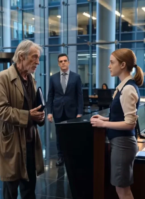 An elderly man walked into a prestigious Manhattan law firm one evening wearing an old trench coat and carrying a closed blue folder