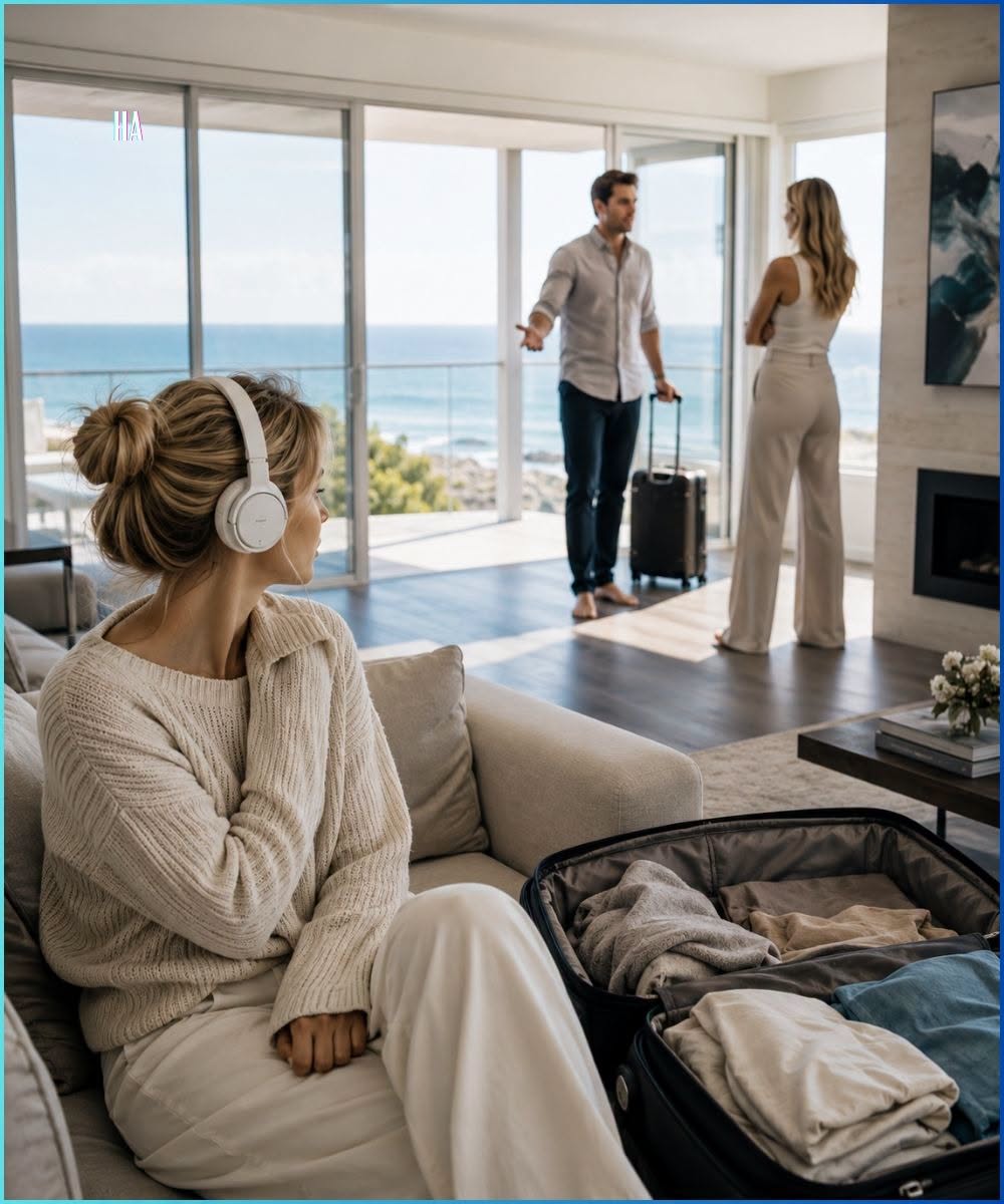 She Pretended Her Headphones Were Still Playing and Heard Her Husband Give