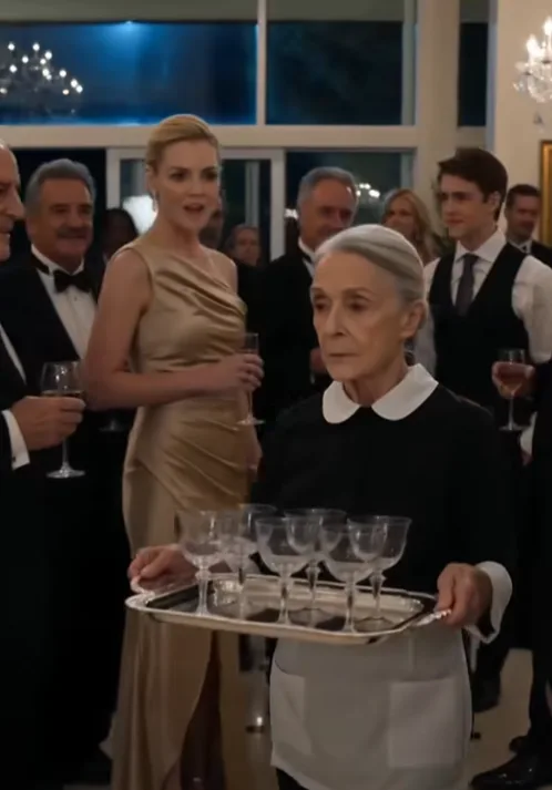 Everyone at the Beverly Hills gala thought the 72-year-old woman carrying empty champagne glasses was just another housekeeper