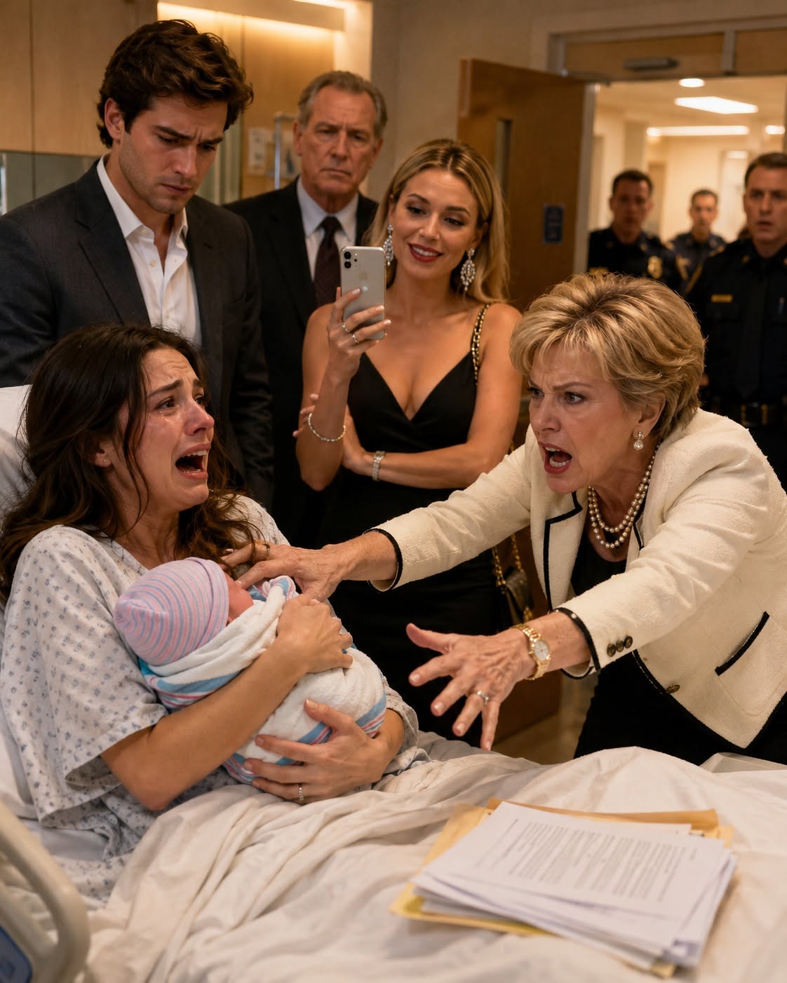 I had barely brought my son into the world when my husband and his family walked into my hospita