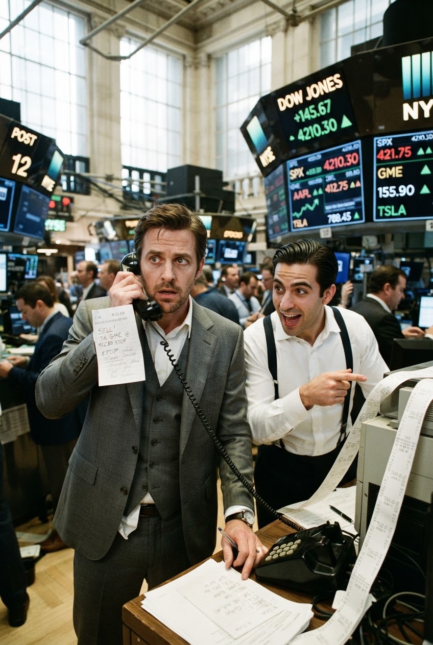 I'm standing here again — the morning of the market crash on Wall Street. I remember how this day ends: the people in charge knew and said nothing