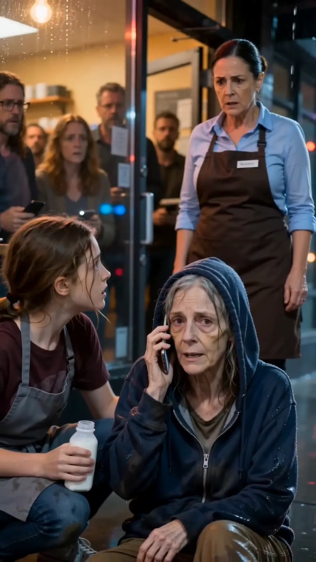 Everyone inside the crowded café saw the exhausted woman collapse on the sidewalk.