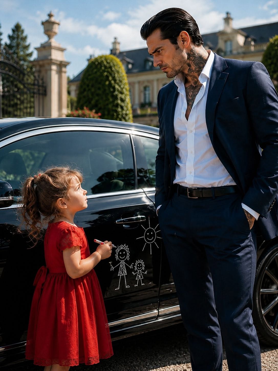 The Maid’s Toddler Drew Two Stick Figures on the Mafia Boss’s Car
