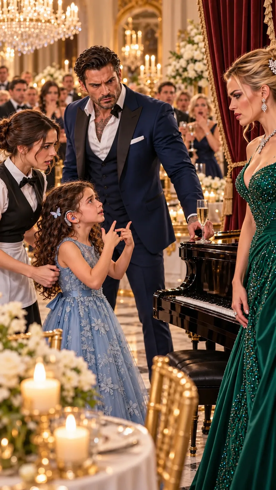 STOP USING THOSE HAND SIGNS! SHE'S DEAF, NOT STUPID!” THE MAFIA BOSS'S FIANCÉE HUMILIATED HIS NINE-YEAR-OLD DAUGHTER IN FRONT OF 48 GUESTS