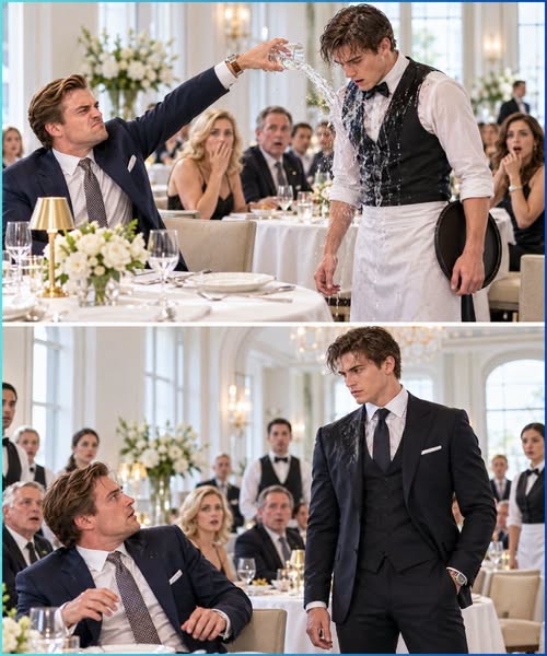 He dumped water on a broke waiter to humiliate him, then the entire restaurant went silent when the waiter revealed who he really was