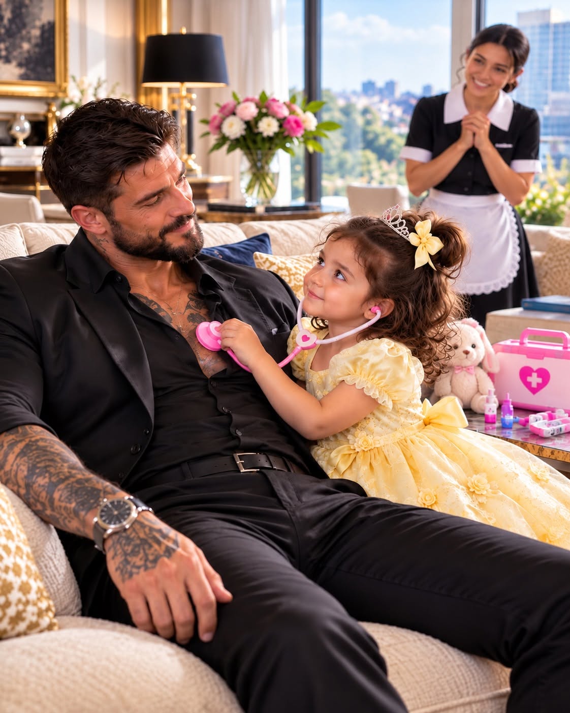 A Four-Year-Old Girl Played Doctor After the Billionaire Collapsed—Then She Noticed Something Terrifying Around His Mouth.