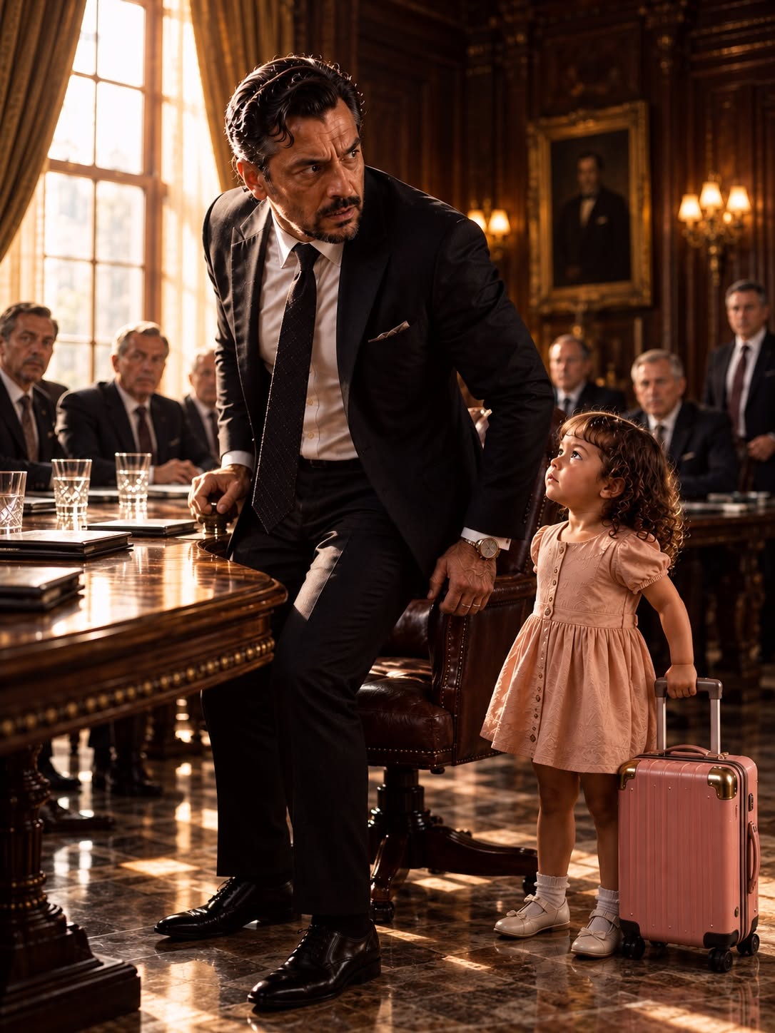 My Housekeeper’s Three-Year-Old Daughter Dragged a Suitcase Into My Meeting—Then She Pointed at the Man Who Planted the Access Card.