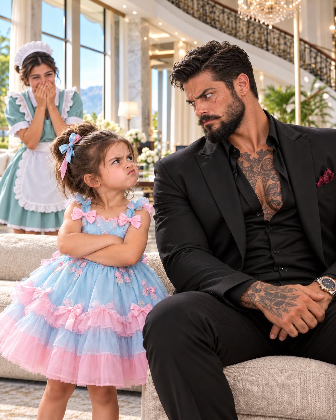 A Three-Year-Old Girl Looked at the Most Feared Mafia Boss and Said, “You Look Mad!”—Then She Started Copying His Face.