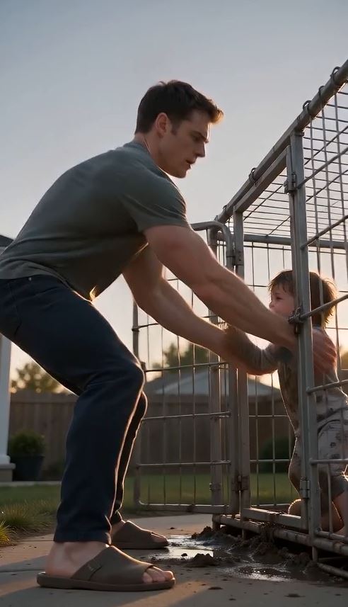 I found my son locked in a cage, reaching for his late mother’s teddy bear—then a hidden USB fell out and changed everything