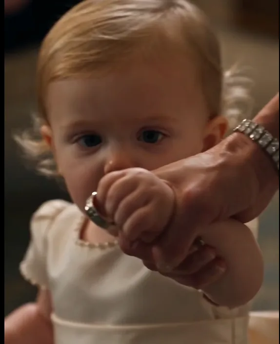 Ava Caruso walked into the middle of the family dinner holding a man’s silver cufflink between her tiny fingers.